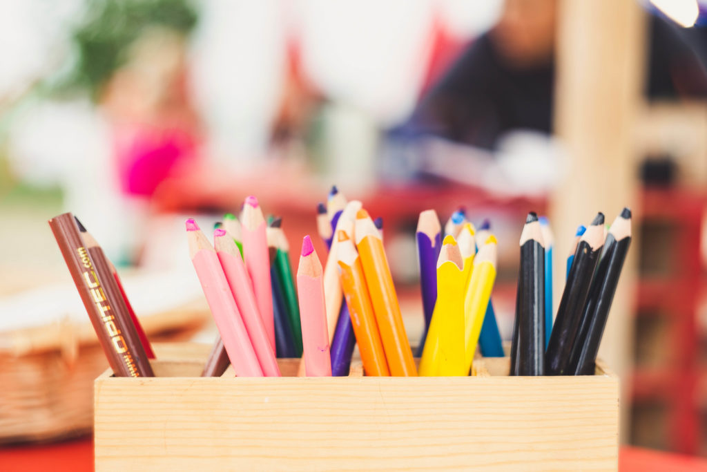 Multicolored pencils.